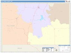 Fall River County, SD Digital Map Color Cast Style